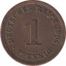 Монета. Германия (Германская империя 1871-1922). 1 пфенниг 1906 год. (Е). ав.