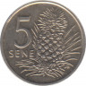 Монета. Самоа. 5 сене 2010 год. Немагнитная. рев.