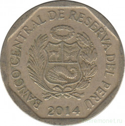 Монета. Перу. 1 соль 2014 год.