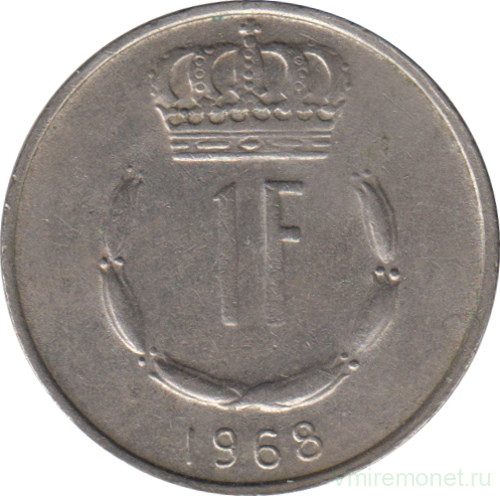 Монета. Люксембург. 1 франк 1968 год.