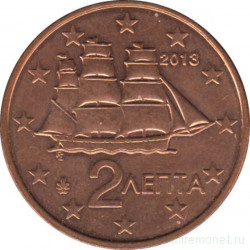 Монета. Греция. 2 цента 2013 год.