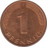 Монета. ФРГ. 1 пфенниг 1969 год. Монетный двор - Штутгарт (F). рев.