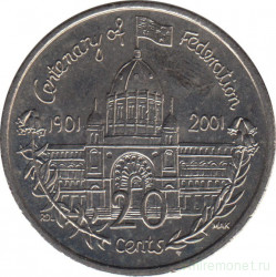 Монета. Австралия. 20 центов 2001 год. Столетие конфедерации. Виктория.