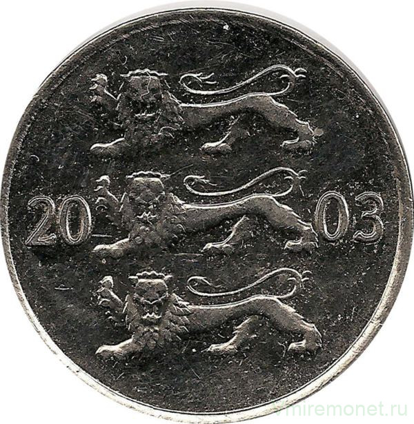 Монета. Эстония. 20 сенти 2003 год.