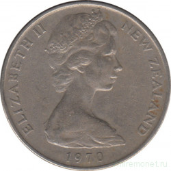 Монета. Новая Зеландия. 10 центов 1970 год.