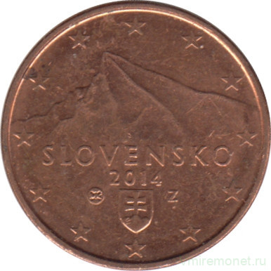 Монета. Словакия. 1 цент 2014 год.