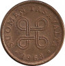 Аверс.Монета. Финляндия. 5 пенни 1963 год.
