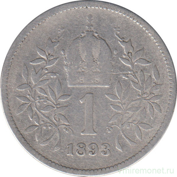 Монета. Австро-Венгерская империя. 1 крона 1893 год.