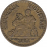 Монета. Франция. 2 франка 1924 год. Аверс - открытая 4. ав.