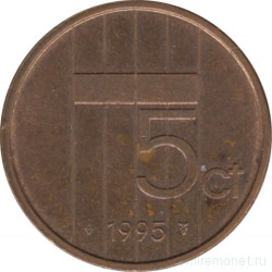 Монета. Нидерланды. 5 центов 1995 год.