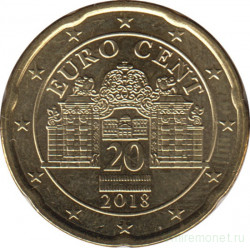 Монета. Австрия. 20 центов 2018 год.