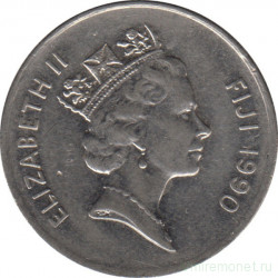 Монета. Фиджи. 10 центов 1990 год.