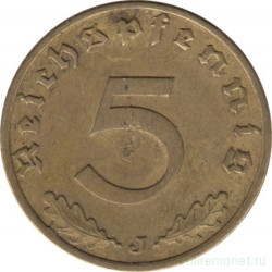 Монета. Германия. Третий Рейх. 5 рейхспфеннигов 1939 год. Монетный двор - Гамбург (J).