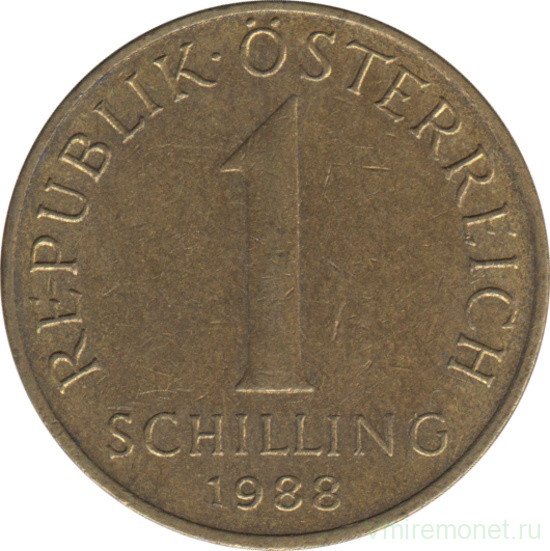 Монета. Австрия. 1 шиллинг 1988 год.