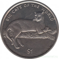 Монета. Сьерра-Леоне. 1 доллар 2001 год. Большие кошки. Чёрная пантера.