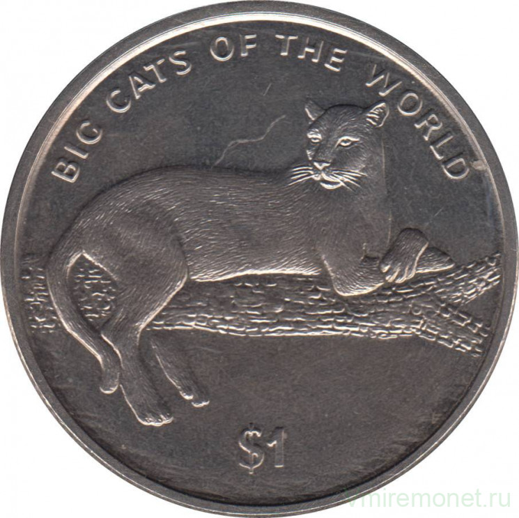 Монета. Сьерра-Леоне. 1 доллар 2001 год. Большие кошки. Чёрная пантера.