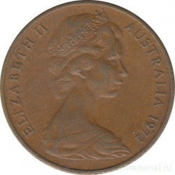 Монета. Австралия. 2 цента 1972 год.
