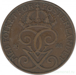 Монета. Швеция. 5 эре 1921 год. 
