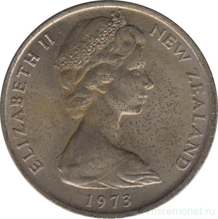 Монета. Новая Зеландия. 20 центов 1973 год.