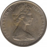 Монета. Новая Зеландия. 20 центов 1973 год. ав.