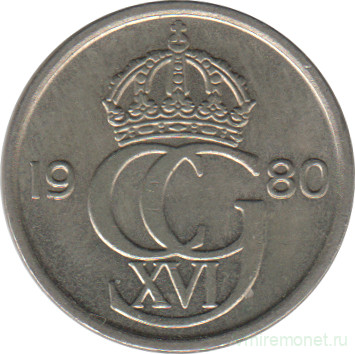 Монета. Швеция. 10 эре 1980 год.