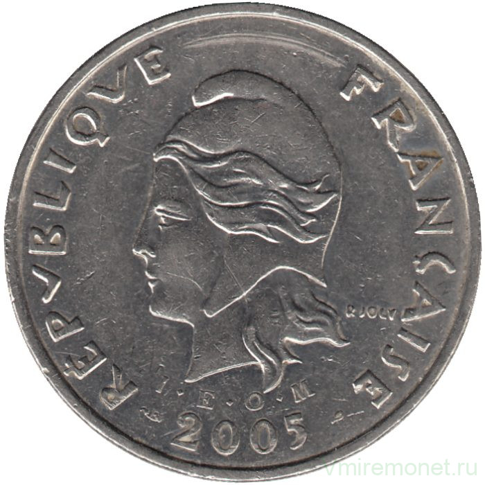 Монета. Французская Полинезия. 50 франков 2005 год.