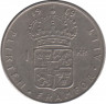 Аверс. Монета. Швеция. 1 крона 1969 год.