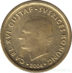 Монета. Швеция. 10 крон 2004 год.