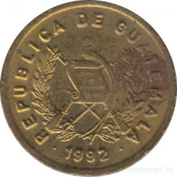 Монета. Гватемала. 1 сентаво 1992 год.