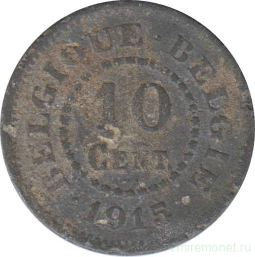 Монета. Бельгия. 10 сантимов 1915 год.