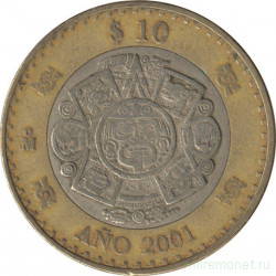 Монета. Мексика. 10 песо 2001 год. Милениум.