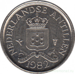 Монета. Нидерландские Антильские острова. 10 центов 1982 год.