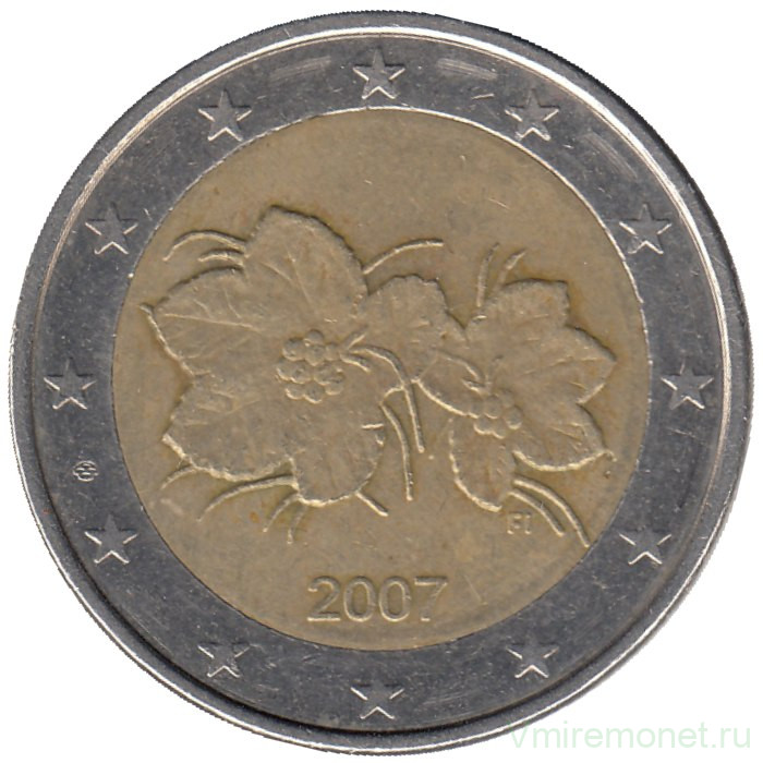 Монета. Финляндия. 2 евро 2007 год.