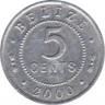 Монета. Белиз. 5 центов 2000 год. ав.