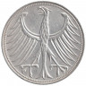 Монета. ФРГ. 5 марок 1951 год. Монетный двор - Карлсруэ (G).  