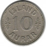 Монета. Исландия. 10 аурар 1929 год.