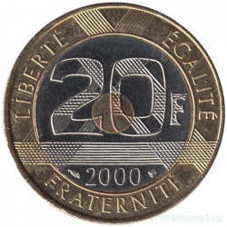 Монета. Франция. 20 франков 2000 год.