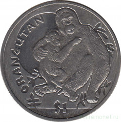 Монета. Сьерра-Леоне. 1 доллар 2010 год. Орангутан.