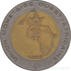 Монета. Западноафриканский экономический и валютный союз (ВСЕАО). 250 франков 1993 год.