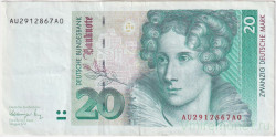 Банкнота. Германия. ФРГ. 20 марок 1991 год. Тип 39a.
