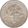 Монета. США. 10 центов 1947 год. Серебряный дайм Рузвельта. Монетный двор S. рев.