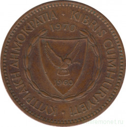Монета. Кипр. 5 милей 1970 год.