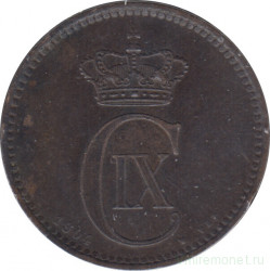Монета. Дания. 5 эре 1904 год.