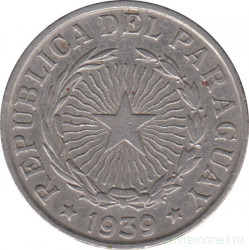 Монета. Парагвай. 10 песо 1939 год.