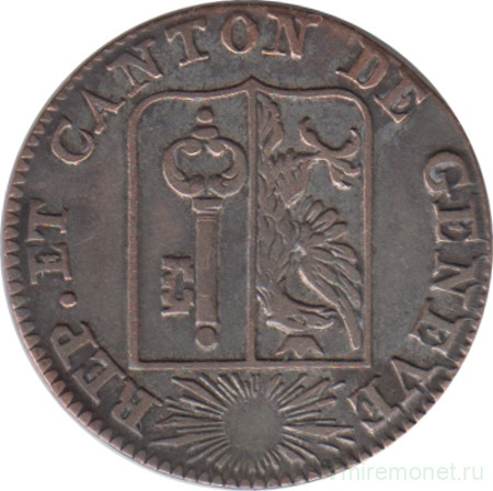 Монета. Швейцария. Кантон Женева. 1 соль 1825 год.