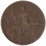 Монета. Франция. 5 сантимов 1910 год.   
