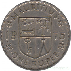 Монета. Маврикий. 1 рупия 1975 год.