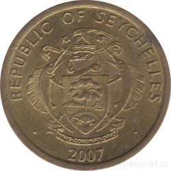 Монета. Сейшельские острова. 10 центов 2007 год.