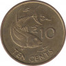 Монета. Сейшельские острова. 10 центов 2007 год. рев.