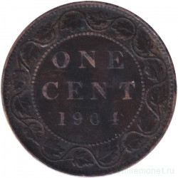 Монета. Канада. 1 цент 1904 год.